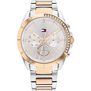 Tommy Hilfiger Orologio Analogico Multifunzione al Quarzo da Donna con Cinturino in Acciaio Inossidabile - Disponibile in versione Oro o Argento, Gold