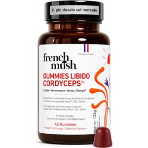 French Mush Gummies Libido - Cordyceps, Maca, Zafferano, Zinco - 42 Pezzi | Vitalità & Energia, Supporto Libido, Prestazione ed Equilibrio Emotivo, Vegano, Senza Gelatina, Prodotto in Francia