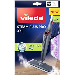 Vileda Steam Plus Pro Sensitive Pad XXL, misura XXL per grandi superfici, ideale per pavimenti sensibili