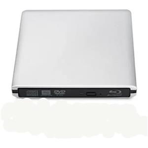 DRAUXI Masterizzatore Blu-Ray USB 3.0 DVD ottico esterno Lettori 3D Lettore di scrittura Veloce e conveniente(Silver,Playback)