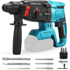 Roadtime Martello Perforatore Senza fili 2,6 J per Makita 18V (senza Batteria) | SDS-Plus, Trapano a Percussione Brushless, 3 Modalità, Manico Regolabile 360°, per Calcestruzzo, Metallo, Legno