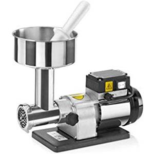TRE SPADE Tritacarne elettrico TC 8 INOX, 0.40 HP, Taglia 8, Corpo in acciaio inox, Piastra 6 mm, Compatto e robusto, Per cucina, macinati hamburger e salsicce, Made in Italy
