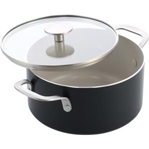 KitchenAid Pirofila in ceramica antiaderente in alluminio, 20 cm/3,11 l, senza PFAS, a induzione, adatta al forno, nero