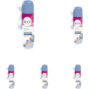Veet Crema Depilatoria Pelli Sensibili in Spray, Per Corpo Gambe,Ascelle e Zona BIkini, 150 ml (Confezione da 5)