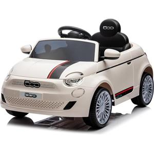 Mondial Toys Macchina Elettrica per Bambini 12V Fiat 500 Auto Giocattolo Full Optional con Telecomando Parentale Soft Start e Cintura di Sicurezza (Bianco)