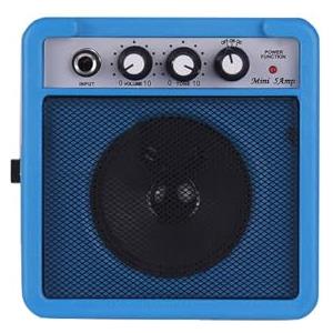 POENVFPO Mini Amplificatore per Chitarra, Amplificatore per Chitarra Elettrica Portatile da 5 W con Controllo del Volume, Overdrive, Doppio Ingresso, Uscita per Cuffie, Tracolla per Musicisti,