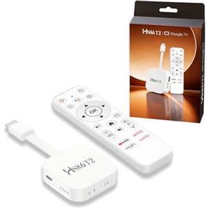 GREVA Mini TV Stick Android Box 4K Ultra HD Dispositivo di Streaming, Android 14.0 TV Stick Box 2 GB 16 GB HDR10 2.4G/5G WiFi6 BT 5.0, Smart Lettore Multimediale in Streaming e Telecomando Vocale H86 PROT2