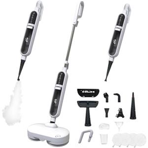 KOK 10-in-1 Scopa a Vapore, Mop a Vapore con Funzione Rotante, Vapore ad alta temperatura, 500 ml Capacità, 15 Accessori, 10 secondi Riscaldamento, per camere da letto, cucine e soggiorni