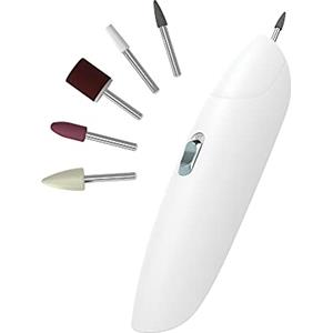 HoMedics, Set per Manicure e Pedicure Elettrico 5 in 1, Lima Elettrica per Unghie con 5 Testine Intercambiabili, Fresa per Unghie, Sistema di Lucidatura per Unghie di Piedi e Mani