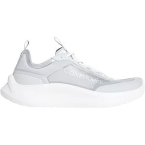 Calvin Klein Donna Sneakers Running Light Eva con Lacci, Grigio (Bright White/Pearl Grey/Silver), 39