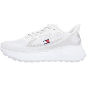 Tommy Jeans Donna Sneakers Running Sporty Knit con Mesh a Jacquard, Bianco (Ecru), 37