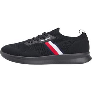 Tommy Hilfiger Uomo Sneakers Running Lightweight Knitted Profilo Basso, Nero (Black), 44