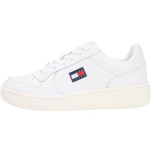 Tommy Jeans Donna Sneakers Court Basket con Lacci, Bianco (Ecru), 39