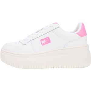 Tommy Jeans Donna Sneakers Court Basket Flatform con Lacci, Rosa (Ecru/Synthetic Blush), 40