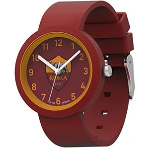 Seven AS Roma Orologio - Orologio da Polso Analogico al Quarzo - Giallo e Rosso, in Confezione Regalo - Cinturino in Silicone