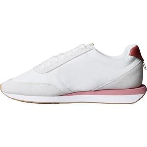 Calvin Klein Donna Sneakers Running Retro Lace Up Profilo Basso, Grigio (Bright White/Dusty Rose/Gum), 39
