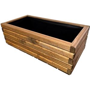 HolzGarden Fioriera in Legno con Tessuto Non Tessuto 80x30x40 cm cm Legno Massello Impregnato Colore Teak Vaso da Esterno per Giardino Balcone e Terrazza, Resistente alle Intemperie, 63L
