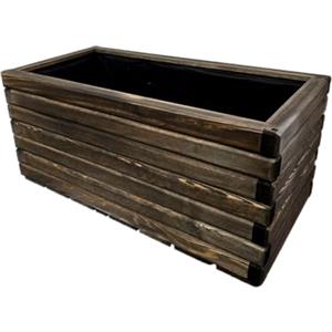 HolzGarden Fioriera in Legno con Tessuto Non Tessuto 80x40x40 cm cm Legno Massello Impregnato Colore Palissandro Vaso da Esterno per Giardino Balcone e Terrazza, Resistente alle Intemperie, 88L