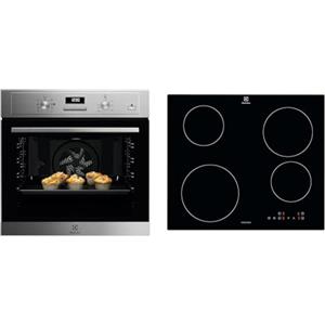 Electrolux Serie 600 Forno da Incasso a Vapore Multifunzione, Capacità 68 L, COD3S40X & Serie 300 Piano Cottura a Induzione 4 Fuochi da Incasso, EIB60424CK, Comandi SliderTouch