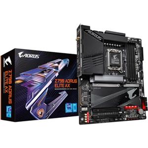 GIGABYTE Z790 AORUS ELITE AX Scheda madre - Supporta CPU Intel Core di 14a generazione, 16*+2+1 fasi VRM digitali, fino a 7600MHz DDR5 (OC), 4xPCIe 4.0 M.2, Wi-Fi 6E, LAN 2.5GbE, USB 3.2 Gen 2x2