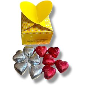 generico Confezione Festa della donna Scatolina Regalo 7x5 cm con 10 Cioccolatini Cuoricini