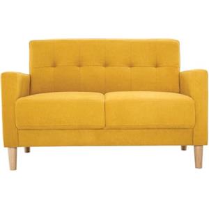 Miliboo Divano scandinavo a 2 posti, effetto velluto, giallo senape Moon