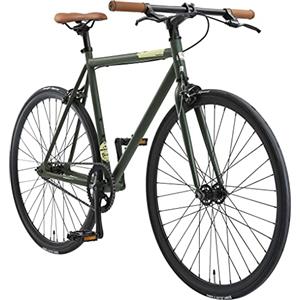 BIKESTAR Bici da città Citybike Single Speed Fixie 28 | CTB Bici da strada telaio 53 cm Retro Vintage | Verde