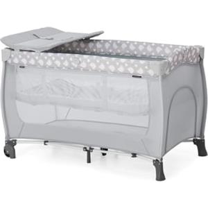 Hauck Culla da Campeggio Sleep N Play Center - Lettino Neonato fino 15kg - Letto pieghevole 120x60cm - Letto Bambini con 2 Piani Regolabili, Fasciatoio e Ruote - Grigio, Orsi