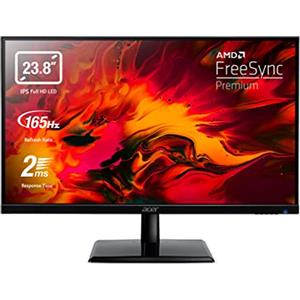 acer EG240YPbipx Monitor Gaming FreeSync Premium 23,8, Display IPS FHD, 165 Hz, 2 ms, 16:9, HDMI (2.0), DP (1.2), Lum 300 cd/m2, Audio out, ZeroFrame, Cavi HDMI, DP Inclusi