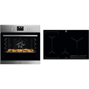 Electrolux Serie 700 Forno da Incasso Multifunzione Pirolitico, Capacità 72 L, EOM4P46TX, Classe A+ & Serie 600 Piano Cottura a Induzione 4 Fuochi da Incasso, LIL83443 Bridge 80 cm