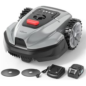YARDCARE V3 robot tagliaerba senza cavo perimetrale, navigazione visiva, rilevamento di 150+ ostacoli e controllo tramite app, 50 dB, robot tagliaerba per giardini piccoli e medi, strisce magnetiche