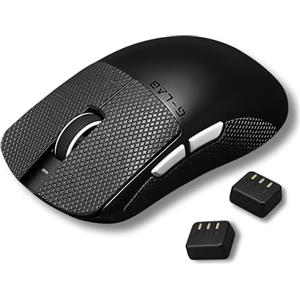 THE G-LAB Kult Elite M150 - Mouse Gaming Sensore Ottico PixArt 3950, 30.000 DPI, 8.000 Hz - Mouse Wireless Tri-Mode 2,4 GHz/Bluetooth/Cablato - 200 Ore di Autonomia, 2 Batterie e Grip - Software