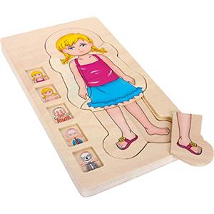 Small Foot Anatomia Ragazza, Puzzle in Legno, 29 Piezzi, Multicolore, 5814