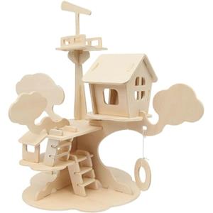 Marabu KiDS 317000000011 - Puzzle in legno 3D con 37 puzzle in legno certificato FSC, dimensioni circa 28 x 26 cm, semplice tecnica a incastro, per dipingere e personalizzare
