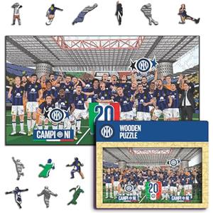 Iconic Puzzles - Inter, 20° Scudetto, Puzzle di Legno con licenza ufficiale, 100% sostenibile, regalo per adulti e bambini, taglia M, 270 Pz