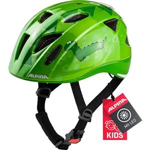 ALPINA A9710 Casco da Bicicletta, Green Dino, XS