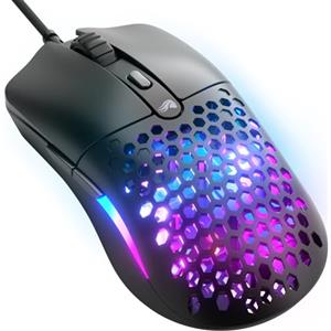GLORIOUS Model O Eternal - Mouse da gaming RGB ultraleggero - Cablato - 55 g - Illuminazione RGB personalizzata - 6 tasti programmabili - Simmetrico - Sensore ottico 12K DPI - PC/Mac - Nero