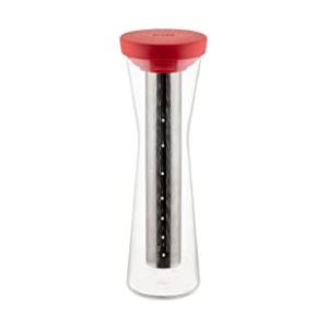 Alessi Mazagran GIA31 R Caraffa per Caffè Freddo Filtrato, in Vetro Borosilicato e Resina Termoplastica, Filtro in Acciaio Inossidabile 18/10, Rosso