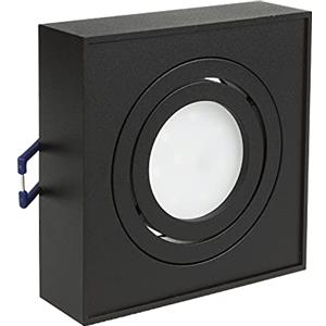 Maclean MCE464 B Faretto da incasso Spot light per LED alogena GU10 (Faretto quadrato- senza lamp., Nero)