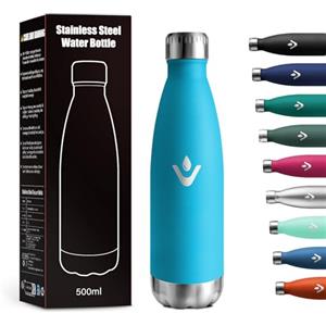 KollyKolla Borracce Termiche 500ml, Borraccia Riutilizzabile, Bottiglia Acciaio Inox senza BPA Ideale Bottiglia Termica Doppia Parete a Prova di Perdite per Bambini, Adulti, Scuola, Ufficio, Sport, Escursioni