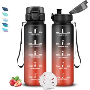 Grsta Borraccia - 500ml - Borraccia Bambina, Borracce Motivazionale, Borracce Senza Perdite, Facile da Trasportare, Bottiglia Graduata, con Filtro, con Slogan Motivazionale, per Corsa, Scuola, Ufficio