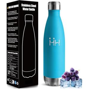 Mulbijeo Borraccia Termica Bambini, 500ML Senza BPA, Borracce, Acciaio Inossidabile 18/8, Bottiglia Termica A Prova di Perdite, Bottiglia Acciaio Inox per Scuola, Yoga, Ufficio e Attività All'aperto