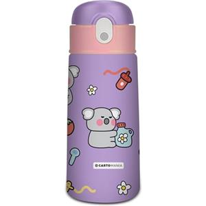 Cartomania Borraccia Kid CHILL & REFILL, Viola, 460 ml, Acciaio Inox, BPA free, Ermetica, Caldo 12h/Freddo 24h, A prova di perdite, Scuola, Sport, Viaggio, Per bambini e adulti, Idea regalo