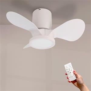 M mimotec - Ventilatore da soffitto a LED Nature, temperatura di colore regolabile, funzione estate/inverno, 6 velocità, LM8823