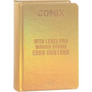 COMIX - Diario Mignon Plus Giornaliero 16 Mesi, Diario Scuola 2026-2026, con Copertina Rigida, Ideale per la Scuola Media e Superiore, 9x12.5h cm, Oro