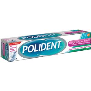Polident Lunga Tenuta 70g - Adesivo per Protesi Dentali Senza Zinco con Tenuta Giornaliera e Comfort Ottimale