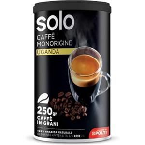 SOLO - Caffè Monorigine Uganda, Caffè in Grani Tostati, 250 g, 100% Arabica Naturale