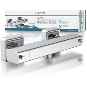 SCHÜTTE 52485 SIGNO Miscelatore termostatico per doccia, miscelatore termostatico per doccia, miscelatore con protezione antiscottatura a 38 °C, cromo