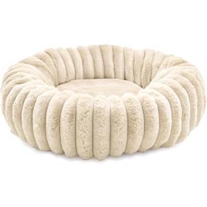Record - Cuccia Rotonda Comfit per cani e gatti. Lettino per animali morbido e accogliente in peluche. Misure 70 x 17h cm, Beige