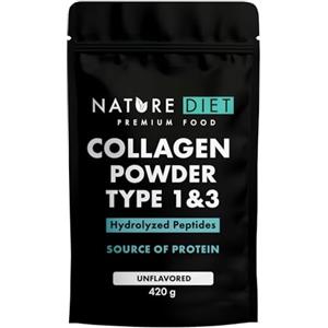 Nature Diet Collagene Premium in Polvere, 420 g, 42 porzioni, Tipo 1 e 3